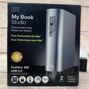 WD My Book Studio‎ 2 TB External Hard Drive FireWire 800 USB 2.0 for Mac